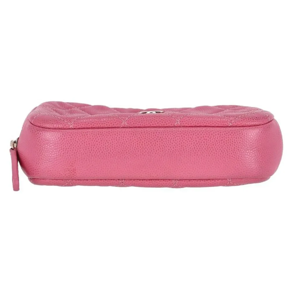 Chanel Classic Quilted Caviar Leather 'CC' Logo Cosmetic Case/Pouch